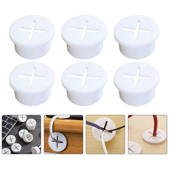 NIYANGLE Drywall Cable Grommet White 8Pcs 1.1In Round Rubber Hole Cover