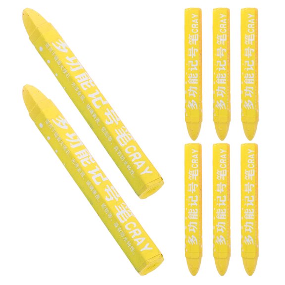 OUNONA 8Pcs Yellow Tire Marking Crayons Wax-Based Tire Lettering Pen for Garage and Workshop Use