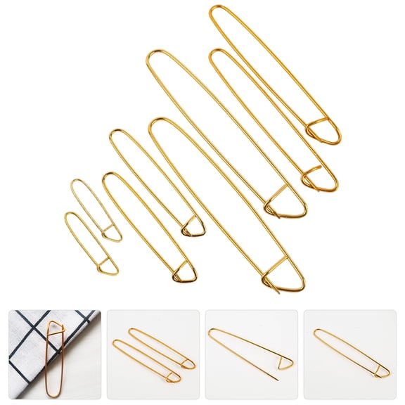 Homoyoyo 8Pcs Golden Aluminum Alloy Cable Stitch Holders Pins for Crochet Knitting Accessories