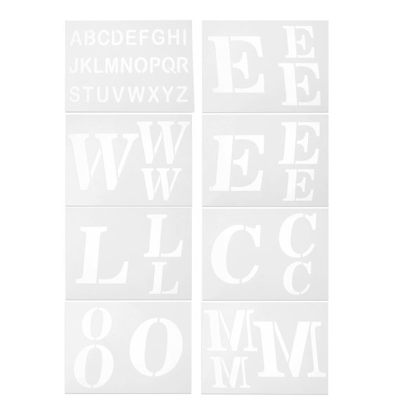OUNONA Eco-Plastic Welcome Stencil Beige for Home Decor and Craft 8Pcs