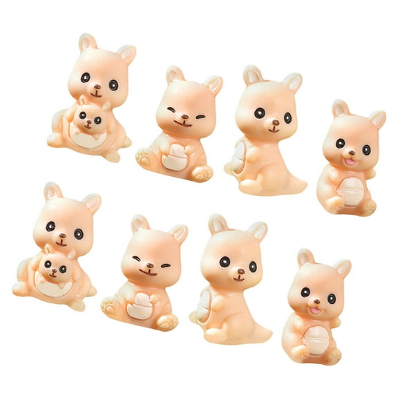 OUNONA 8pcs Miniature Kangaroo Figurines Tiny Kangaroo Statues Garden Accessories Resin Animal Figurines Fairy Garden Decor Terrariums DIY Ornaments Home Decor