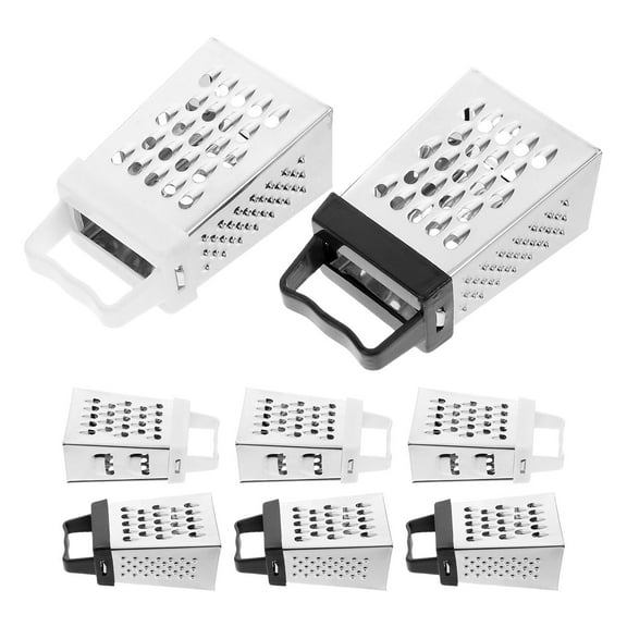 OUNONA 8pcs Stainless Steel Mini Cheese Grater Four-Sided Box Grater For Kitchen Use Multi-Function Vegetable Slicer And Shredder For Cheese Garlic Carrots And More