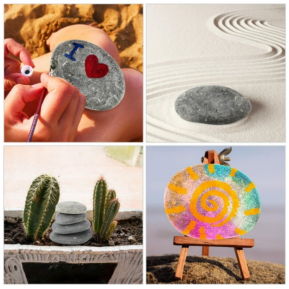 OUNONA 9 Flat , Great For Diy Crafts, Garden Decoration, And Kids' Art Projects, Handpicked Stones, 2-3 Inches