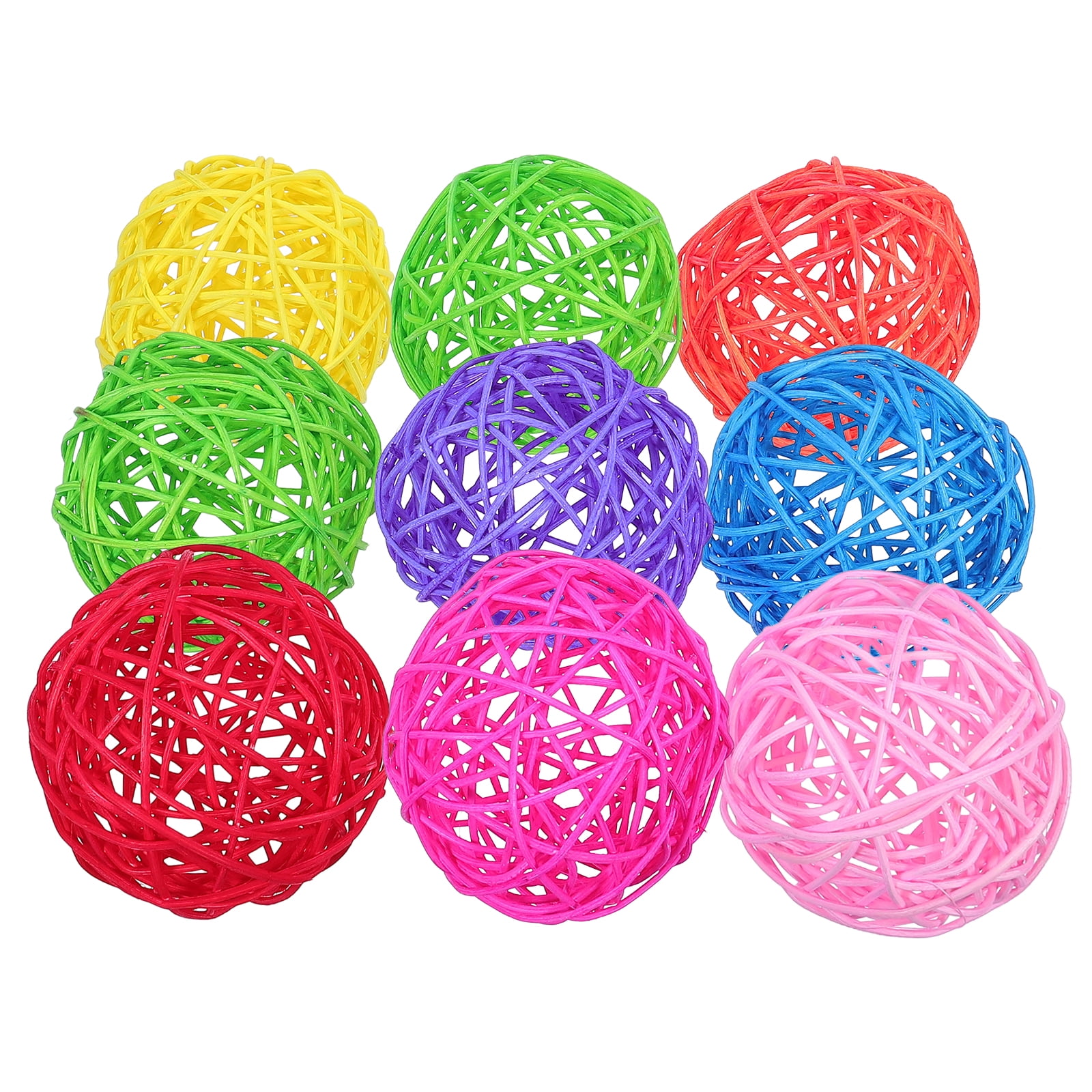 OUNONA 9 Pcs Color Takraw Ball Rattan Balls Home Furniture Decoration ...