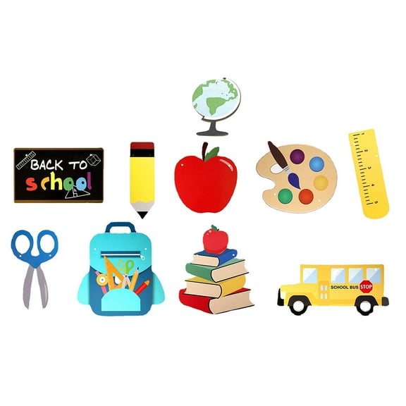 OUNONA 9-Piece Back to School Classroom Pendant Decorations, Assorted Color Banners for School Season Celebration