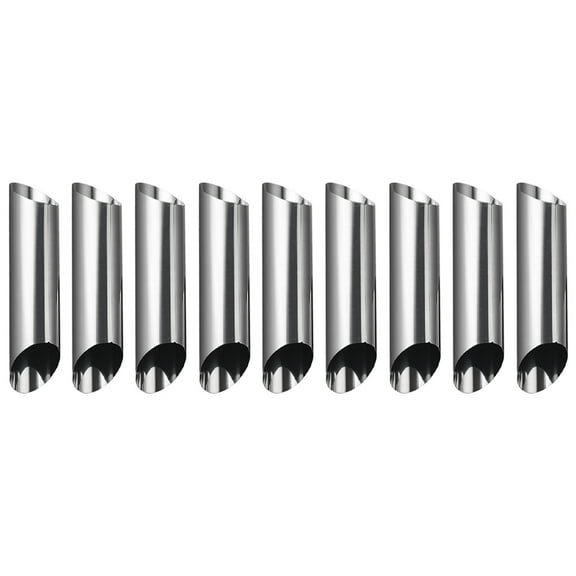 OUNONA 9-Piece Stainless Steel Cannoli Tubes and Cream Horn Molds Set for Baking Pancakes and Dessert Making