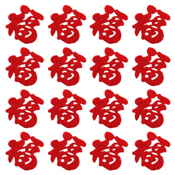 OUNONA 90 Pieces Red Fabric Window Decals for Glass Doors and , Spring Festival Decorations, Seasonal Home Decor