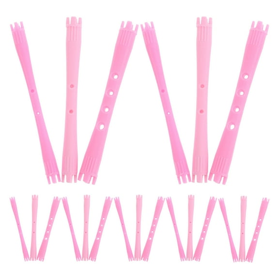 OUNONA 90Pcs Rosy Plastic Hair Perm Rods for Heatless Curls, Portable Curling Rods Set Ideal for Travel and Styling