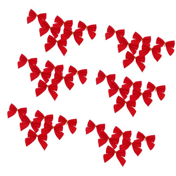 OUNONA 96-Piece Red Christmas Bow Knot Decorations for Tree, Table Centerpieces, Holiday Parties and Decor