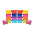 thumbnail image 1 of OUNONA 9-Piece Assorted Color Stackable Plastic Storage Boxes Clip Locks for Office, Car, and Home Organization, 1 of 8
