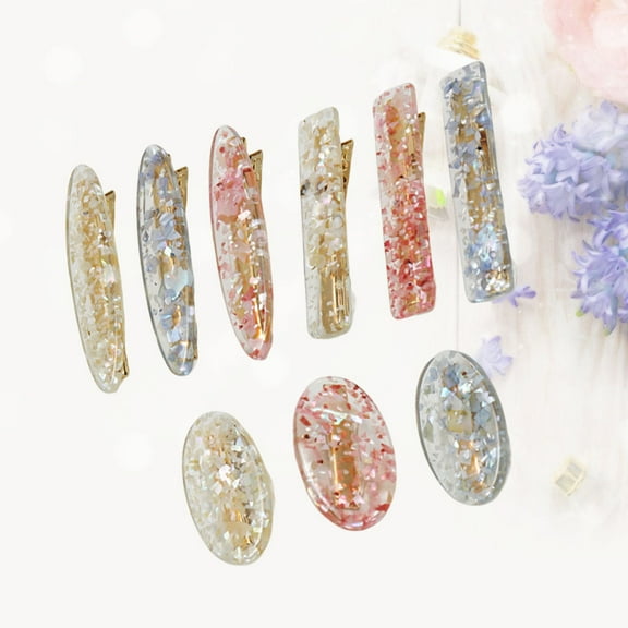 OUNONA 9Pcs Bang Clips Assorted Color for Hair Styling Women Kids