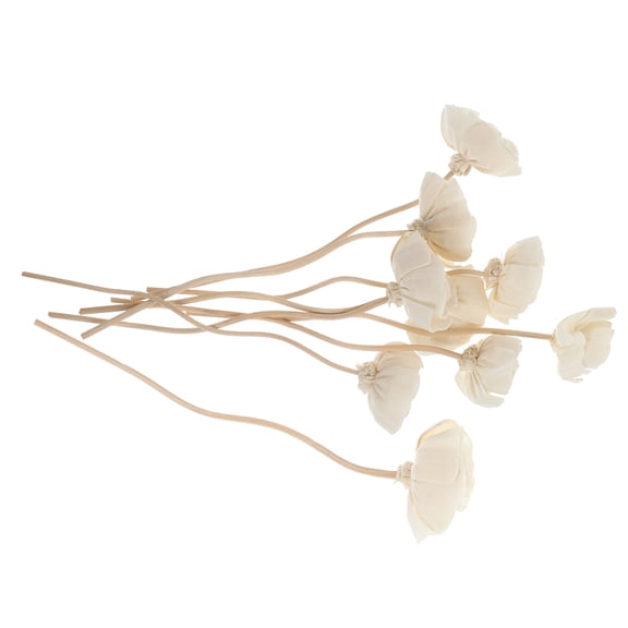 OUNONA 9-Piece Decorative Rattan Reed Diffuser Sticks with Dried Flower Accents for Home Fragrance and Decor