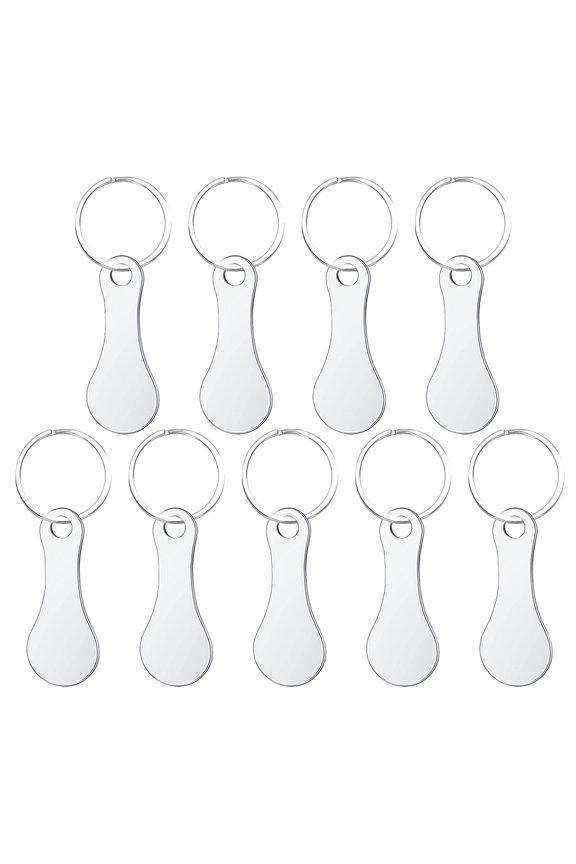 9-Piece Metal Shopping Cart Tokens with Keychain for Easy and Fast Supermarket Checkout Access
