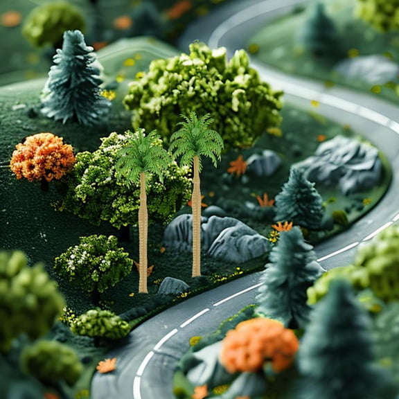 OUNONA 9pcs Mini Palm Trees for Model Building Plastic Simulation Coconut Trees Miniature Landscape Train Scenery DIY Craft Projects Small Palm Tree