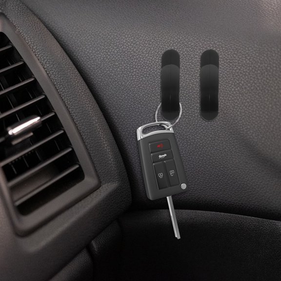 OUNONA 4-Pack Black Car Sticky Hooks, Self-Adhesive Plastic, Practical Interior Organizer for Vehicle Storage