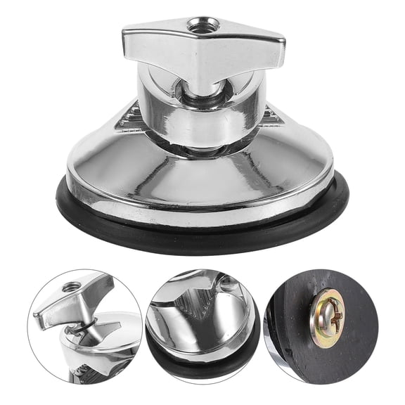 OUNONA Accessories Drum Tom Holder Drum Leg Base 7.6x5.7x5.2cm Silver