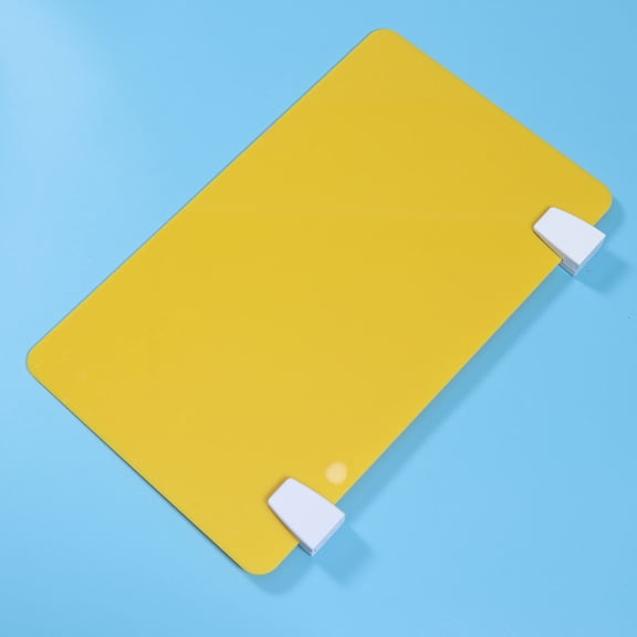 OUNONA  Acrylic Baffle Partition Board Office Dividers Desktop Student Yellow
