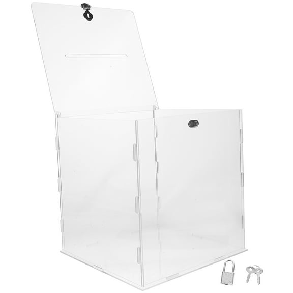 DRAFIDEEP Minimalist Design Wedding Card Box Acrylic 1Pack 9.82X9.82X9.82in