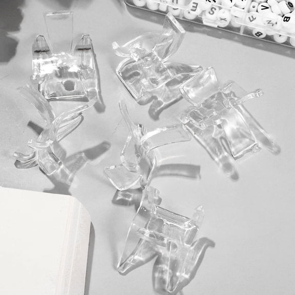 Tineasur 20Pcs Acrylic Rock Display Rack Transparent Holder for Crystal and Agate Slice Collection