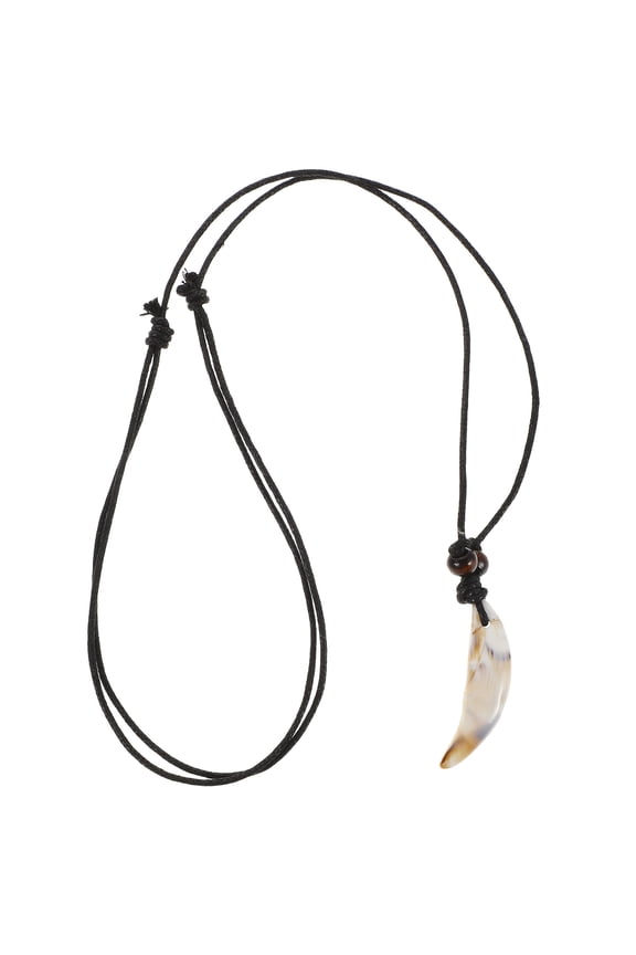 Acrylic Fake Tooth Charm Necklace Lightweight Retro Pendant Symbol of Strength and Style