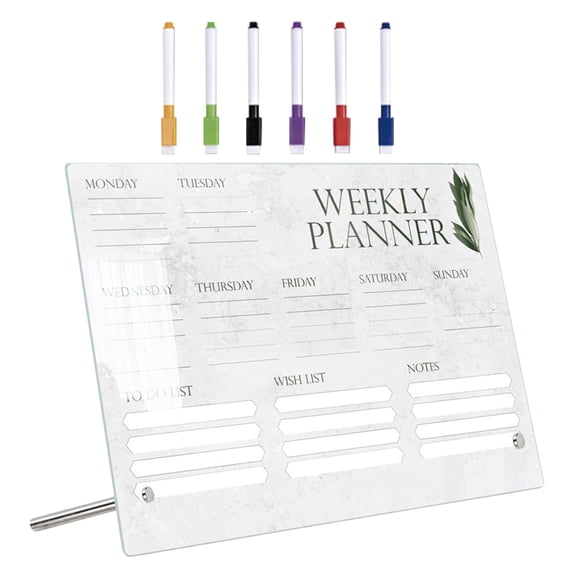 OUNONA Acrylic Memo Board with Pen for Home Use Multifunctional Note Board Easily Erasable 1 Set
