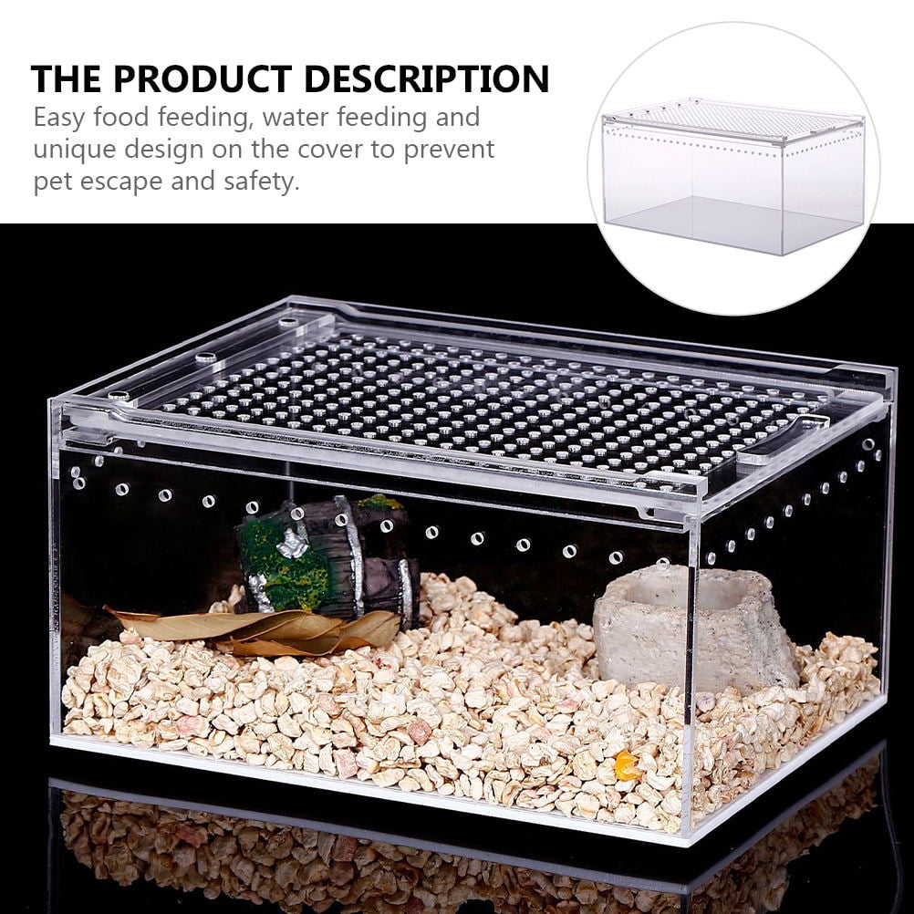 OUNONA Acrylic Reptile Box Climbing Pet Feeding Container Transparent Breeding Box
