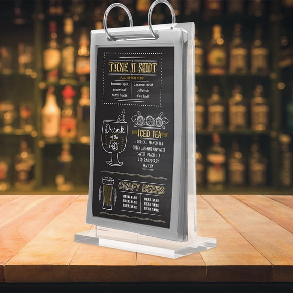 OUNONA Acrylic Transparent Menu Display Stand for Stylish and Organized Signage Ideal for Restaurants and Offices 8.5x11