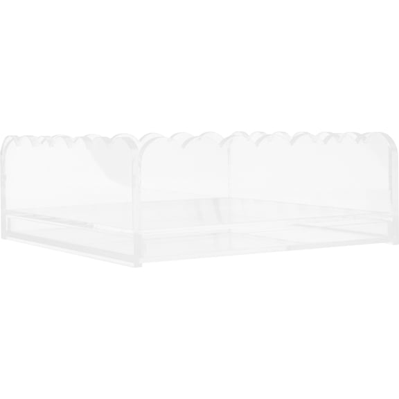 OUNONA Clear Acrylic Scalloped Organizer Tray with Insert Drawer for Desk, Vanity, and Decorative Storage Solutions