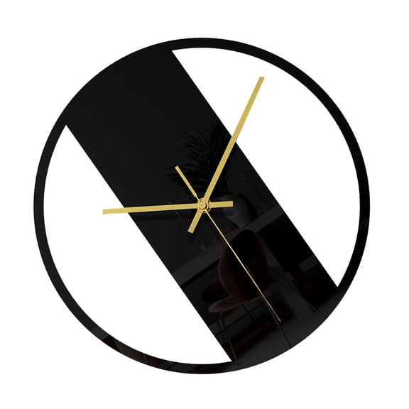OUNONA Acrylic Wall Clock, Black, Modern Home Use, Silent, , Easy Installation