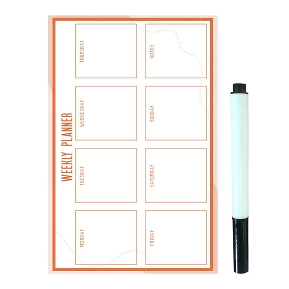 OUNONA Adhesive Weekly Calendar White Board Dry Erase Reusable Weekly Planner White Board