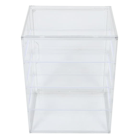 OUNONA Adjustable 4-Tier Clear Pastry Display Case With Magnetic Door Kitchen Countertop Bread Storage Bakery Display Case Pastry Display Case Bread Box