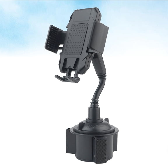 OUNONA Adjustable Car Mount Cup Holder Universal Mobile Phone Stand Cradle Kit Automobile Water Cup Seat Phone Bracket 360 Degree Rotatable (Black)
