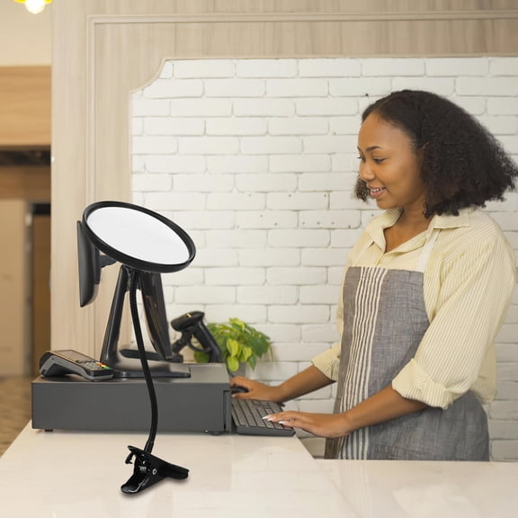 OUNONA Black Adjustable Clip on Convex Mirror Wide Angle Corner Mirror for Retail Store Security