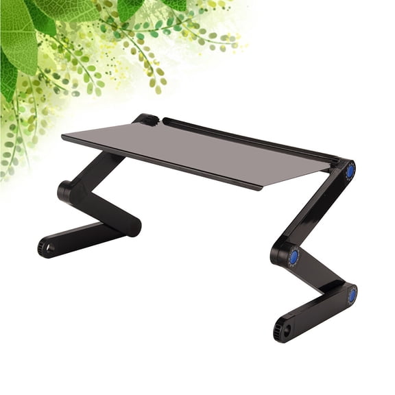OUNONA Adjustable Laptop Holder Laptop Stand Portable Folding Aluminium Alloy Computer Desk (Standard Pattern without Mouse Board and Cooling Fan)