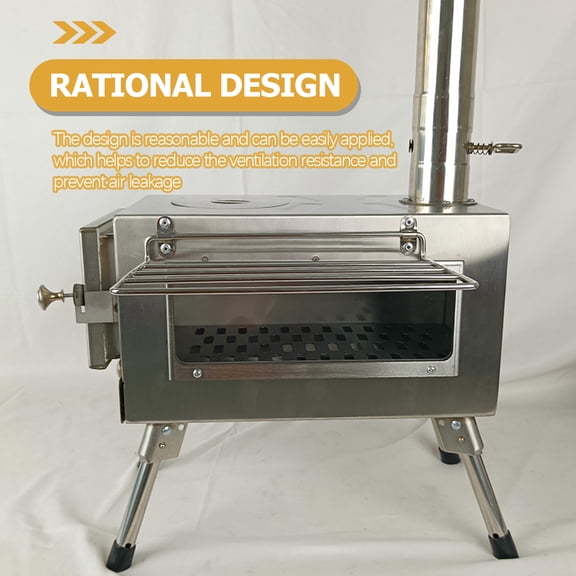 OUNONA Adjustable Outdoor Stainless Steel Chimney Flue Exhaust for Camping Stove