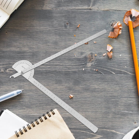 OUNONA Carpenter Protractor with Stainless Steel Arm for Precise Angle Measurement