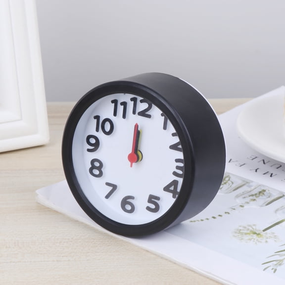 OUNONA Simple Black Desktop and Wall Clock with Luminous Hands and Easy Alarm Setting