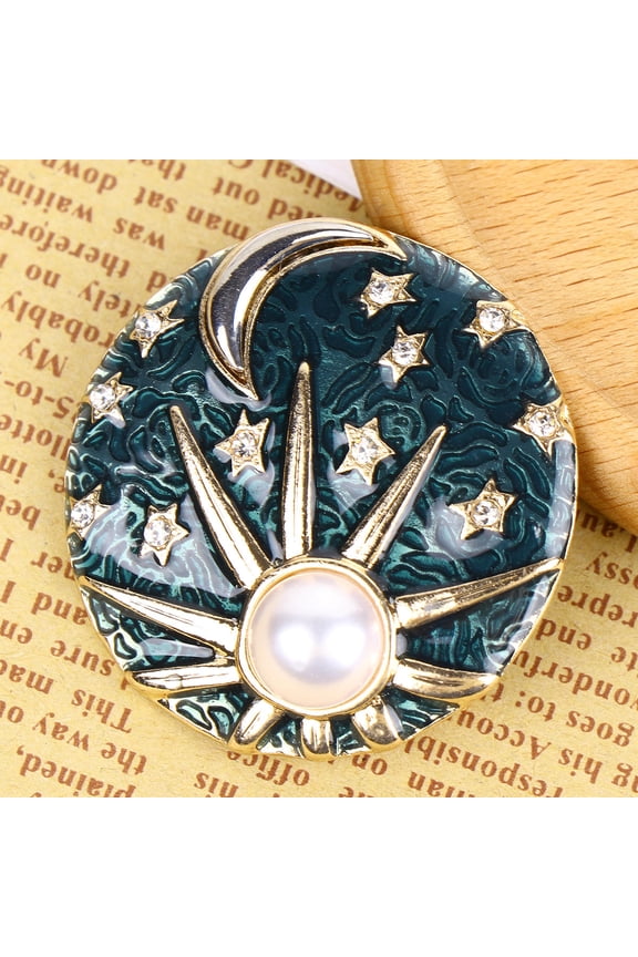 Assorted Color Alloy Milky Way Sun Moon Brooch Pin for Dress Party Decoration