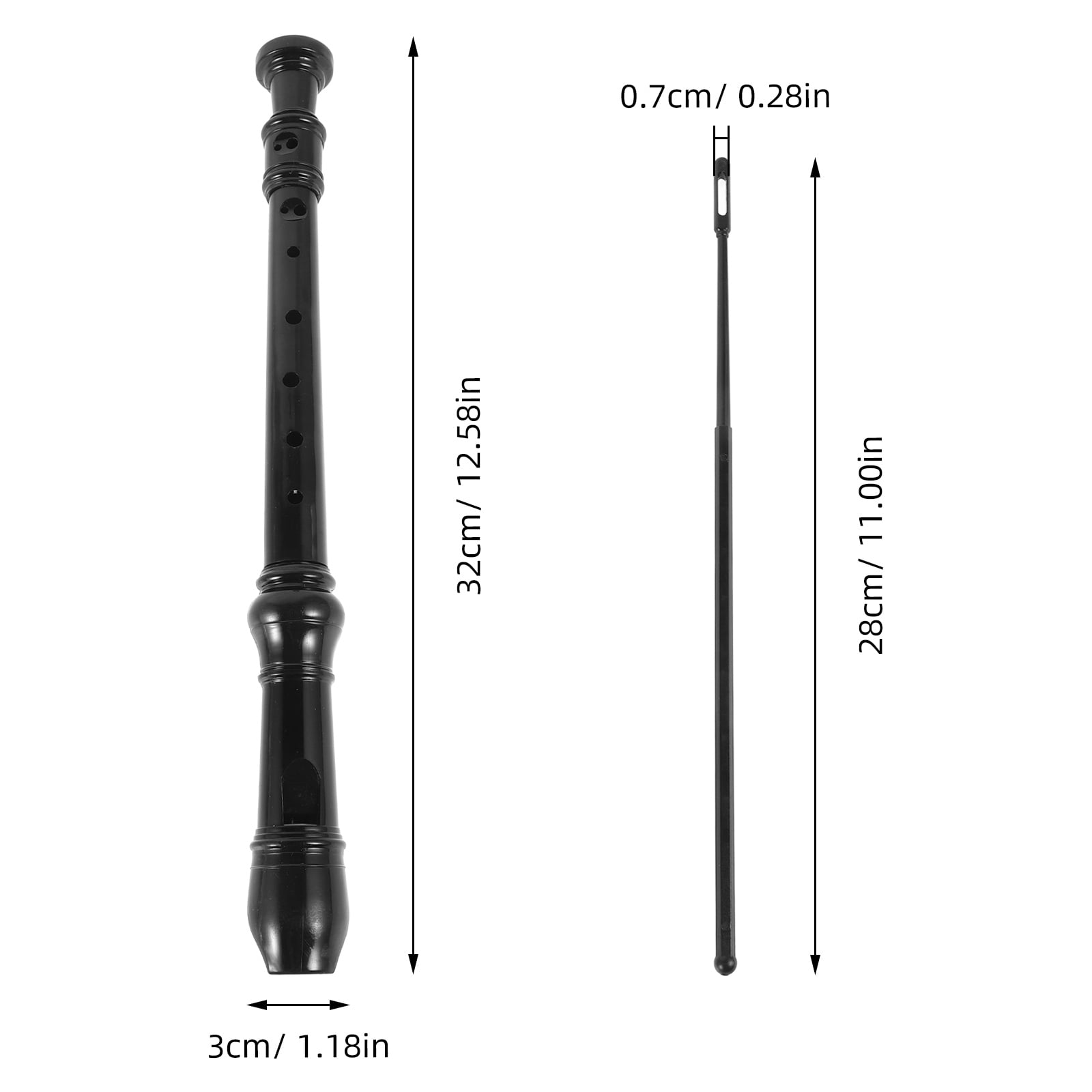 OUNONA Black Plastic Alto Recorder Musical Instrument for Kids and ...
