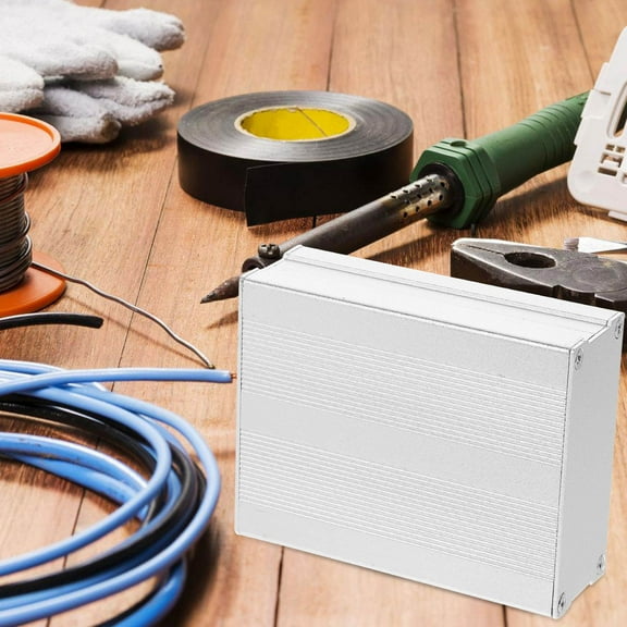 OUNONA Aluminum Electronics Project Box for Outdoor Use Silver Weatherproof Junction Enclosure 6.5 x 4.5 x 2.5 inches