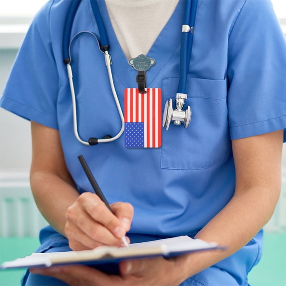 OUNONA American Flag Luggage Tag for Travel Made of Durable PVC Multi Color Splashproof with Vibrant