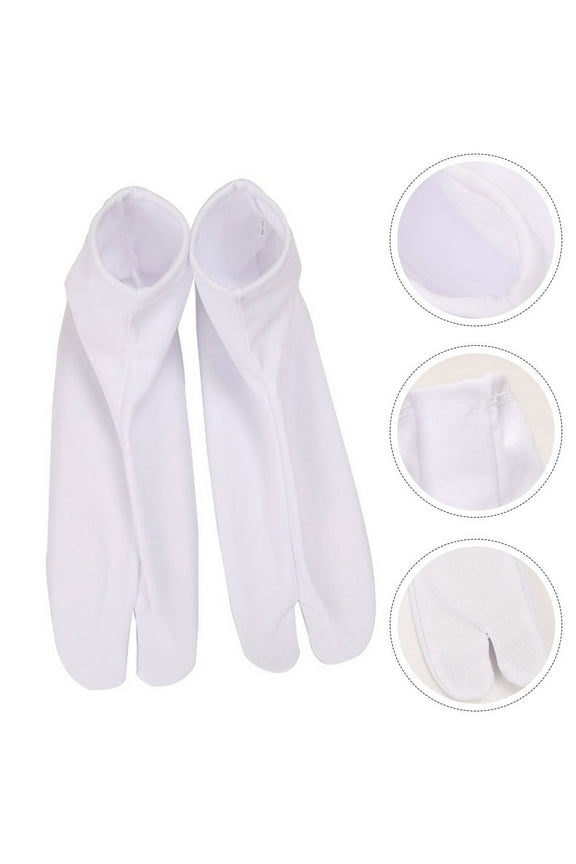 OUNONA Anti-slip Foot Bag Socks Toes Style Stockings Man Woman White
