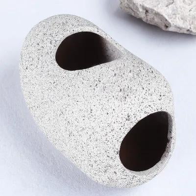 OUNONA Fish Tank Shrimp Hiding Cave White Ceramic Aquarium Decor Easy to Clean