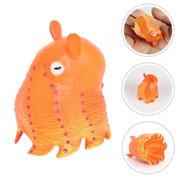 OUNONA Aquarium Octopus Ornament Simple Generous Design Orange Pvc Garden Micro Landscaping 1 Set