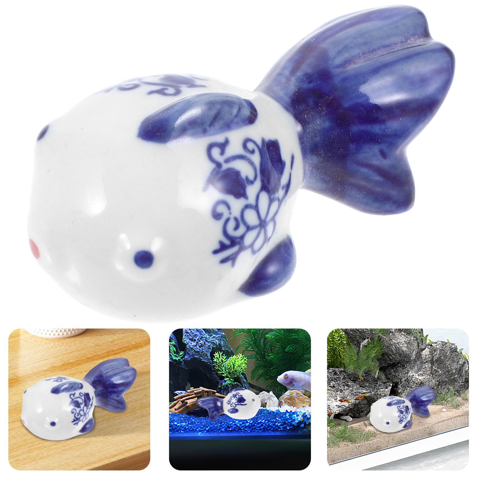 OUNONA Aquarium Ornament Fish Tank Layout Prop Fish Shape Aquarium ...