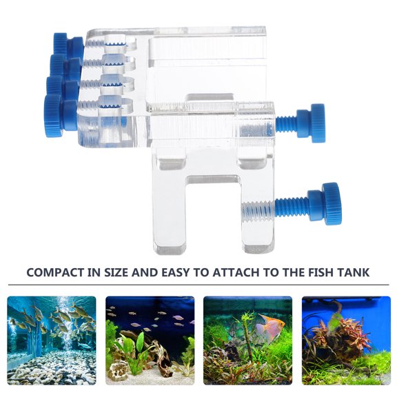 OUNONA Aquarium Water Pipe Holding Clamp Transparent Acrylic Support for Fish Tank 1Set