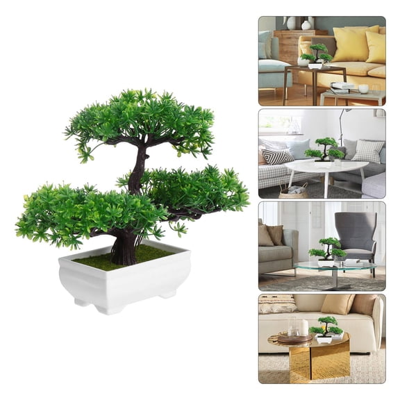 OUNONA Artificial Bonsai Tree Fake Pine Plant Plastic Simulated Green Plant Home Decor Indoor Use 1Pcs