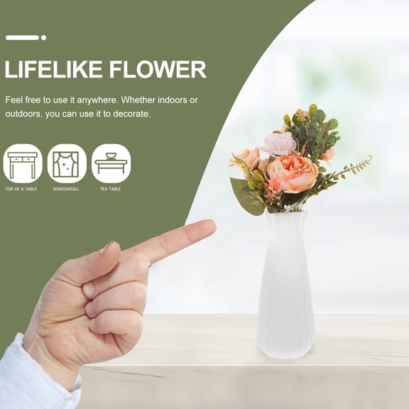 OUNONA Fake Peony Faux Floral Arrangements Plastic 1Set