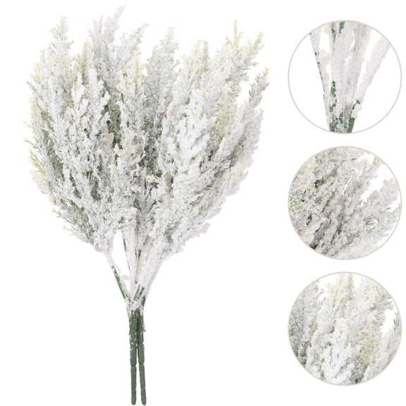 DRAFIDEEP Frosted Artificial Pine Picks Multi 2Pcs 13.8x7.9x1.6in Plastic Decoration