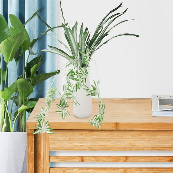 OUNONA Artificial Spider Plant Wall Hanging Decor for Home Use Green Plastic Plant 7.8 Inches